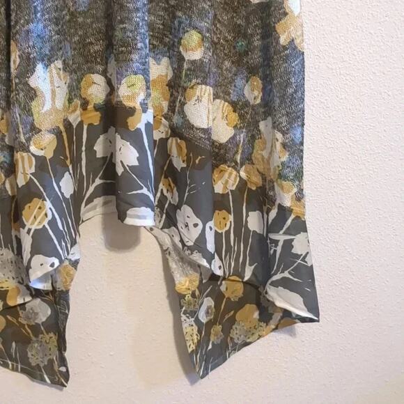 Inoah yellow and gray floral knit dress size S - Picture 5 of 6